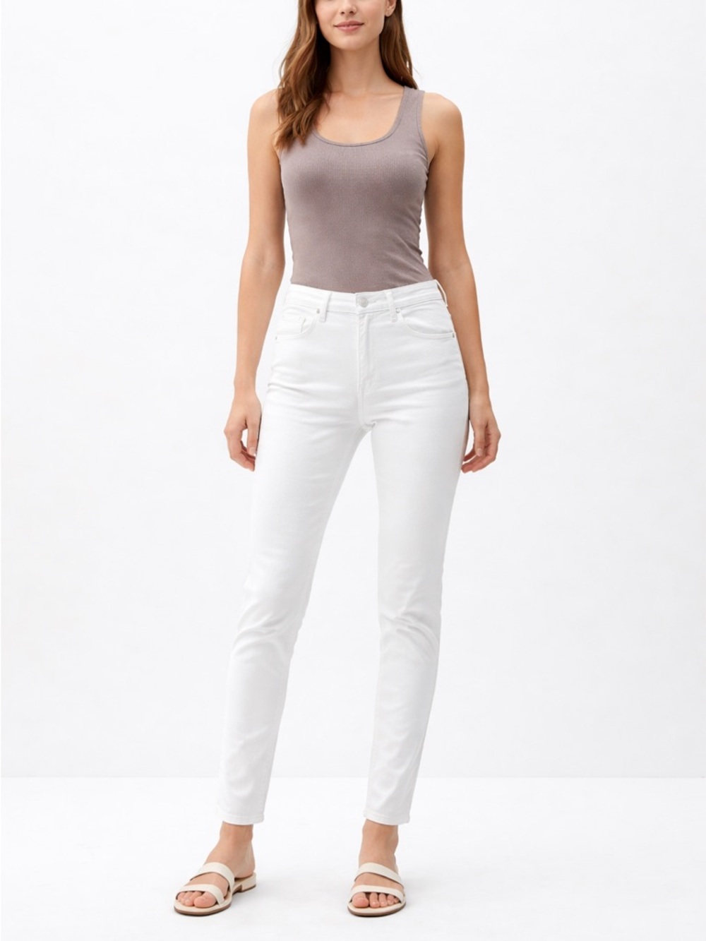 Reiss "Blake" White Mid-Rise Slim Straight Jeans Size 28 / 6